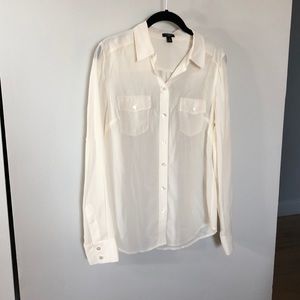 Ann Taylor Silk Cream Blouse (NWOT)